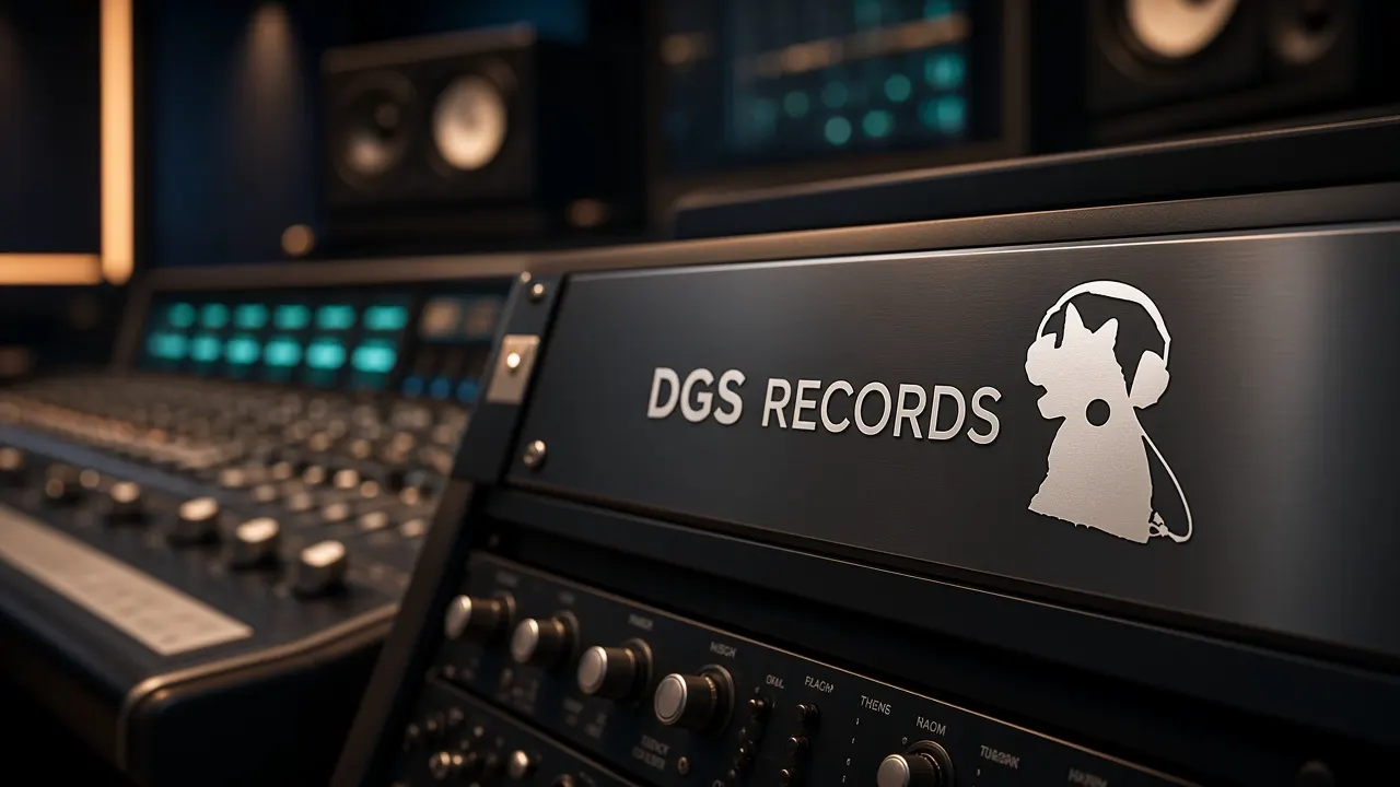 Close-up of DGS Records mixing console